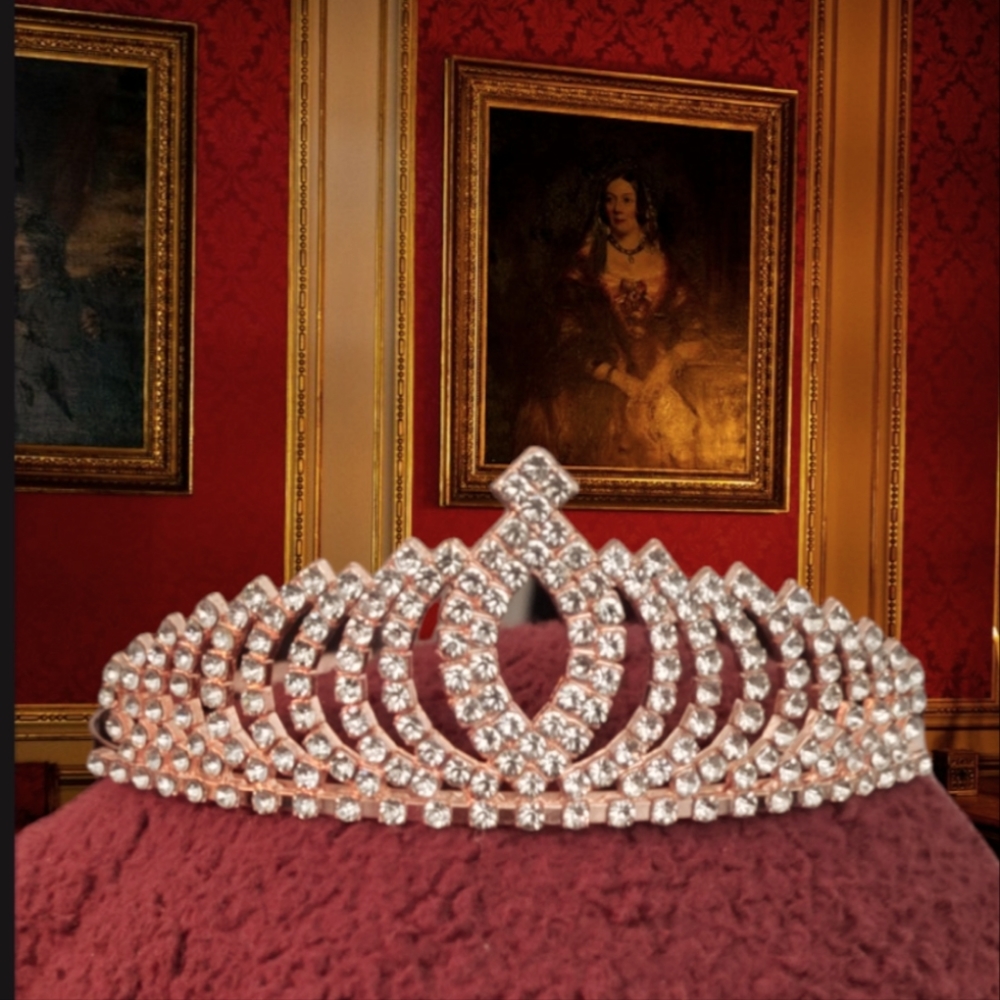 Rose Gold Color Princess Tiara Crown